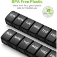 thumbnail image 4 of 2 Pack Weekly Pill Organizer Large, XL Daily Pill Case Pill Container Travel 7 Day Pill Box One Week Pill Case Vitamin Organizer Box for Pills/Vitamin/Fish Oil, Black, 4 of 7