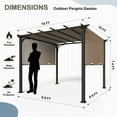 thumbnail image 2 of EAGLE PEAK 10 x 10 FT Outdoor Pergola with Retractable Shade Canopy, Brown Frame, Brown Top, 2 of 6