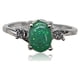 thumbnail image 5 of Anillo de plata Sonducket para mujer con diamantes de imitación Verde Tamaño 8, 5 of 6