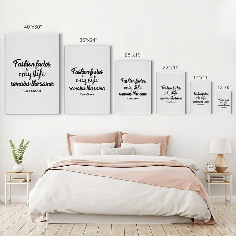 Smile Art Design Fashion Fades Only Style Remains The Same Quote Black and  White Glam Fashion Canvas Wall Art Print Office Teen Girl Room Women Dorm  Bedroom Living Room Wall Decor Ready