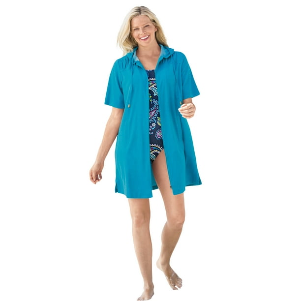 Swimsuitsforall - Swimsuits for All Women's Plus Size Hooded Terry Swim ...