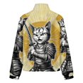 thumbnail image 6 of Jackets for Women Winter Coat Jackets Flannel Stand Collar Jacket(Warrior Cat Sword Art,Size:S-4XL), 6 of 7