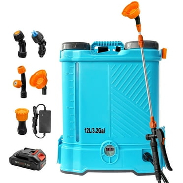 Backpack Sprayer Battery Powered 3.2 Gallon, 0-80 PSI  Powerful Electric Sprayer, with 5 Nozzles Sprayer in Lawn and Garden