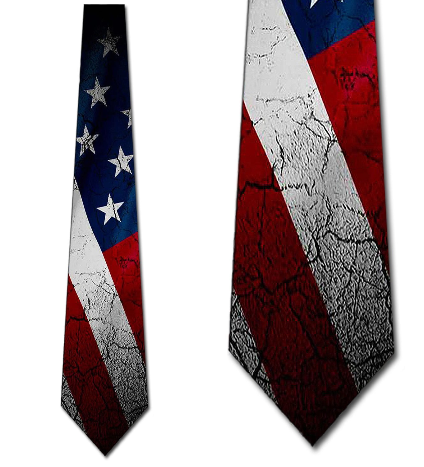 Flag Ties Mens Patriotic Distressed American US Flag Necktie by Three