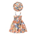 thumbnail image 2 of Mifsaly 2 Piece Dress Sets for Toddler Girls Cute Heart Print Smocked Sleeveless Sundress and Bucket Hat Cute Summer Beach Vacation Casual Matching Outfits, 2 of 8
