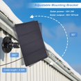 thumbnail image 2 of UTAH-KBT 18V 3W Waterproof Solar Panel with Type-C Port & DC3.5mm Port & Adjustable Bracket, Portable Solar Charger for Rechargeable Battery, Hunting Camera Outdoor, Deer Game Feeder, Electric gate,, 2 of 4