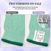 2 Pairs Evridwear Cut Resistant Gloves with Silicone Grip Dots ( Green+Gray,L)