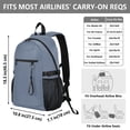 thumbnail image 3 of JIALIOU 14" Laptop Backpack Waterproof Airline Approved Stylish Casual Daypack for Travel Business College Work, Steel Blue, 3 of 8