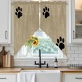 thumbnail image 2 of Farmhouse Swag Valances for Windows 2 Pack Cute Animal Claws Vintage Brown Linen Texture Swag Kitchen Curtains 36 Inches Long Rod Pocket Short Window Treatment for Kitchen Bathroom 36"x36", 2 of 9