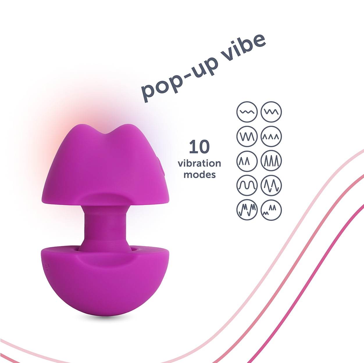 plusOne Travel Vibrating Pop-up Vibe, 10&nbsp;Vibration Settings,&nbsp;Waterproof