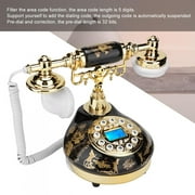 OTVIAP Corded Telephone, Retro Style Antique Telephone, Ceramic Black Gold Flower Pattern Vintage Antique Telephone for Home Hotel Decor Desk Phone