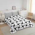 thumbnail image 3 of Erosebridal Modern Abstract Patchwork Bedding King Comforter Set, Abstract White Black Down Comforter Ultra Soft 3 Pieces, 3 of 8