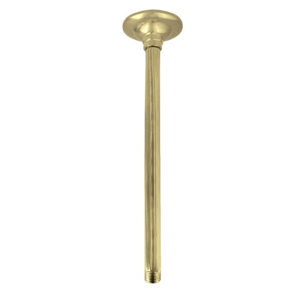 Kingston Brass K210A2 Trimscape 10-Inch Rain Drop Ceiling Mount Shower Arm with Round Flange in Polished Brass