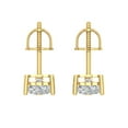 thumbnail image 4 of Clara Pucci 1Ct Synthetic White Sapphire Heart Cut VVS1 Screw Back Stud 14k Solid hypoallergenic Gold Designer Earrings For April, 4 of 7