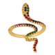 thumbnail image 5 of EeaseMX Anillo de serpiente de cristal para nudillos, anillo abierto retro para mujeres y adolescentes., 5 of 7