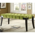 thumbnail image 2 of Furniture of America Gabriele Contemporary Upholstered Dining Bench, Green, 2 of 5