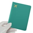 thumbnail image 3 of Unique Bargains 1 Pc Passport Holder Gold-stamped Airplane Pattern Passport Sleeve Green, 3 of 5