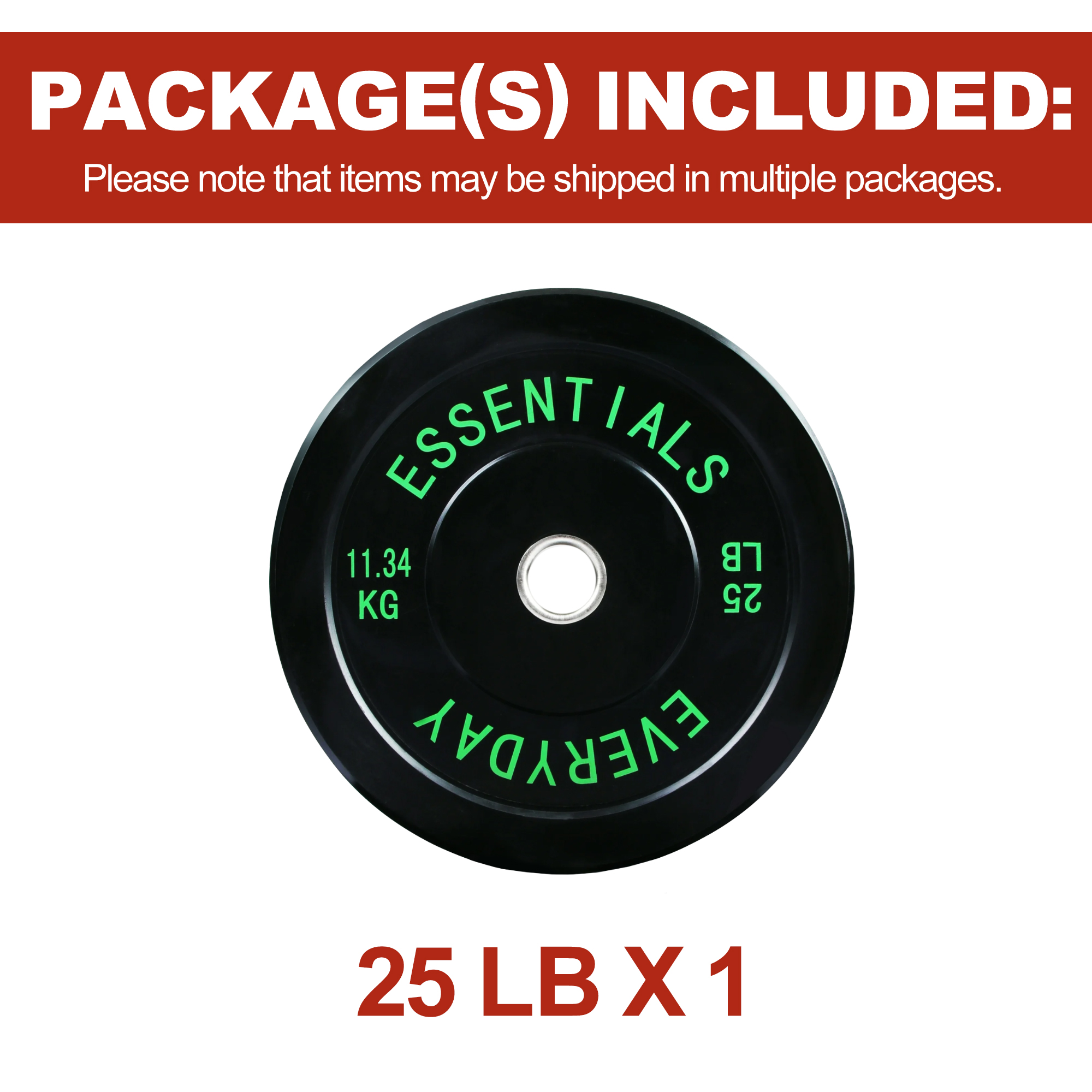 FlexWave 2-Inch Olympic Bumper Weight Plate，with Steel Hub, Black, Multiple Sizes，Single & Pair, for Strength Training & Home Gym
