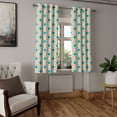 thumbnail image 2 of Ambesonne Teal Grommet Curtain, Oriental Eastern Design, 50" x 54", Mustard Teal and Grey, 2 of 6