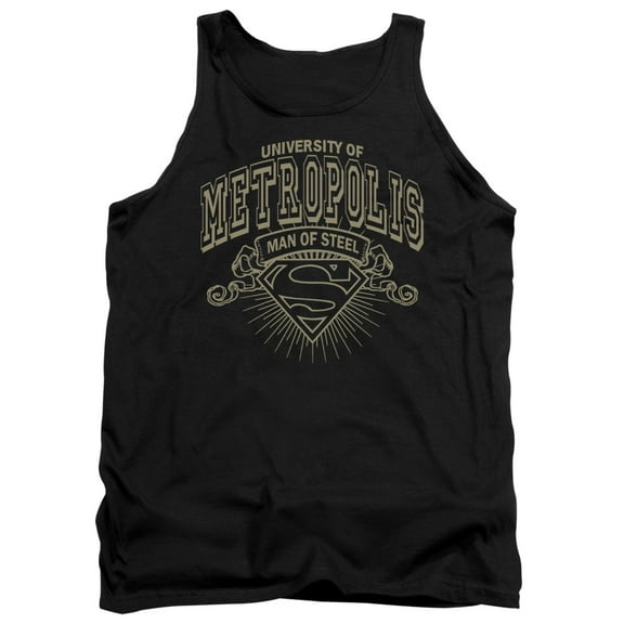 Superman University Of Metropolis Adult Tank Top Black
