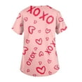 thumbnail image 5 of Valentine Day Scrub Tops for Women Love Heart Print Short Sleeve Nursing Medical Scrub Tops Plus Size V Neck Quick Dry Workwear with Pockets Light pink 4XL, 5 of 5