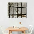 thumbnail image 2 of ARISTURING  Canvas Prints Wall Art,Glimpse into Deer and Cardinal in Snowstorm out of Grunge Window,Winter Landscape Painting Modern Wall Decor, 2 of 4