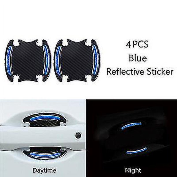 4 Uds coche (azul) pegatina reflectante manija de puerta protección del cuenco de la puerta