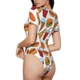 thumbnail image 3 of Balery Hot Dog Burger Women's Short Sleevee Crew Neck Bodysuit Tops Short Sleeve Tops Basic-, 3 of 9
