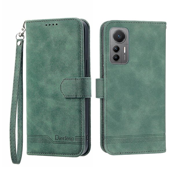 Funda romántica para Xiaomi 12, 12x y 12s con cordón, orificio para altavoz, ranuras para tarjetas, función billetera, función atril y protección contra caídas.