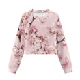 thumbnail image 7 of Xixirimido Pink Butterfly Cherry Blossom Girls Crop Tops Kids Long Sleeve Pullover Sweatshirts Girls Cropped Crewneck Sweatshirt Teen Spring Fall Outfits for 9-10 Years, 7 of 7