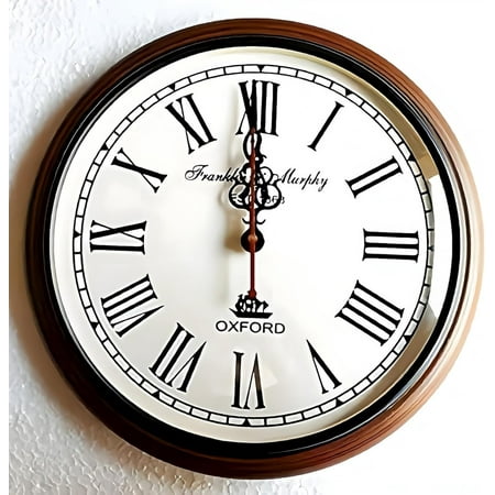 Designer Wall Clock, 12 inches, Roman Numerals, for Home, Living Room, Bedroom, Office, Hall, Dining Room, Brown/White/Black,