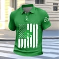 thumbnail image 6 of Xcmzpl Mens Short Sleeve Golf Shirt Waffle Knit Collared T Shirt with St Patricks Day and American Flag Prints Casual Tennis Daily Shirt, 6 of 6