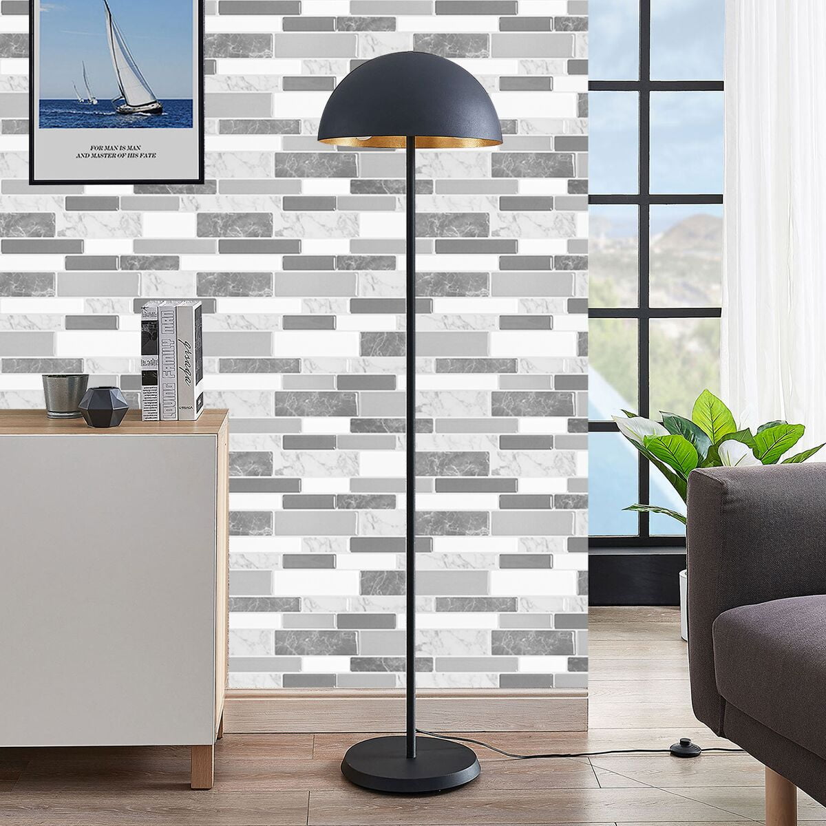 STICKGOO Grey Marble Peel and Stick Backsplash Tile for Kitchen and Bathroom(10 Pcs)