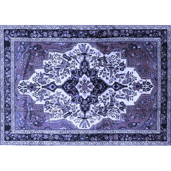 Ahgly Company Indoor Rectangle Persian Blue Traditional Area Rugs, 8' x 10'