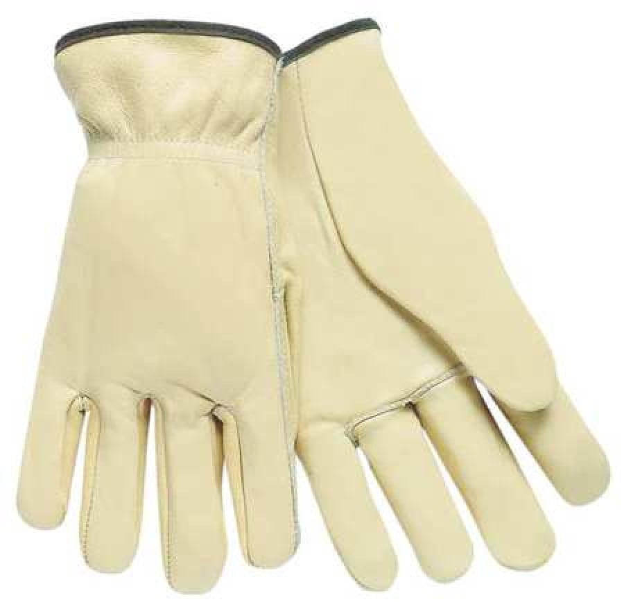 MCR Safety 32113L Industry Grade Unlined Grain Cow Leather Driver Men's Gloves 