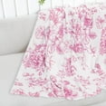 thumbnail image 3 of Floral Fuzzy Blanket Pink Flowers Throw Blanket Decorative Soft Cozy Flannel Blanket for Home Bed Sofa Couch Chair, 50 x 60 Inch, 3 of 6