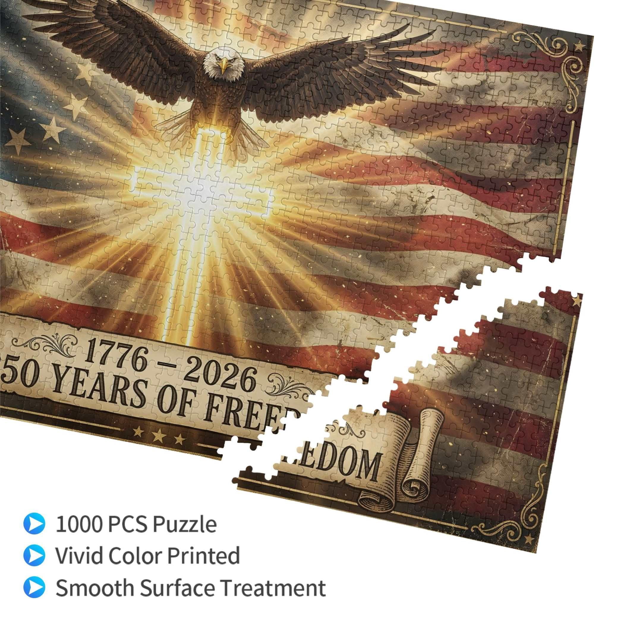 250th Anniversary of the USA Jigsaw Puzzle, 1000 Pieces 250 Years Independence Tribute, Family Game Nights Gift, 29.5" x 19.7"