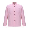 thumbnail image 2 of Zylanna Men's Formal Dress Shirts, Solid Long Sleeve Button Business Turn Down Collar Shirts Pink Size L, 2 of 5