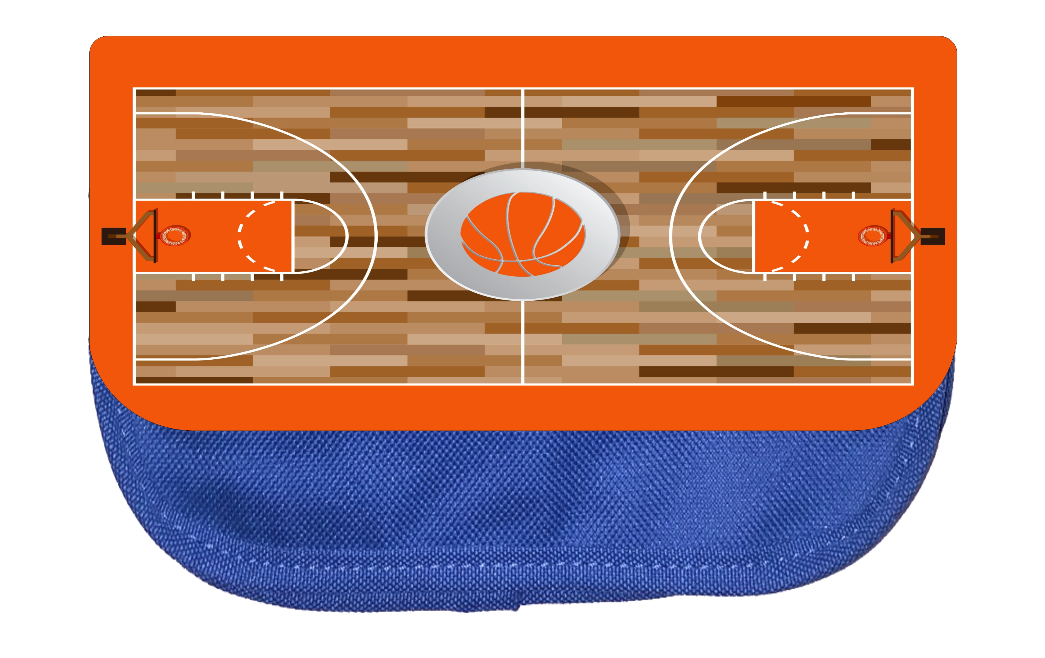 Sports Basketball Court Pencil Pouch 2 Pocket Pencil Case Organizer