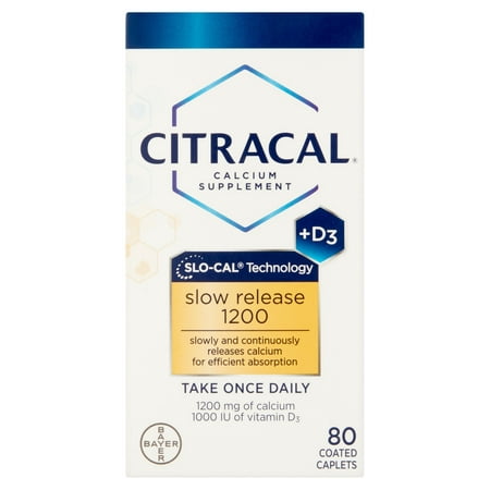 Citracal libération lente 1200 Supplément calcium + D3, 80 count