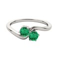 thumbnail image 2 of Mauli Jewels Engagement Rings for Women 0.90 Carat Two Stone Emerald Wedding Engagement Ring 4 Prong-Setting 10k White Gold, 2 of 6