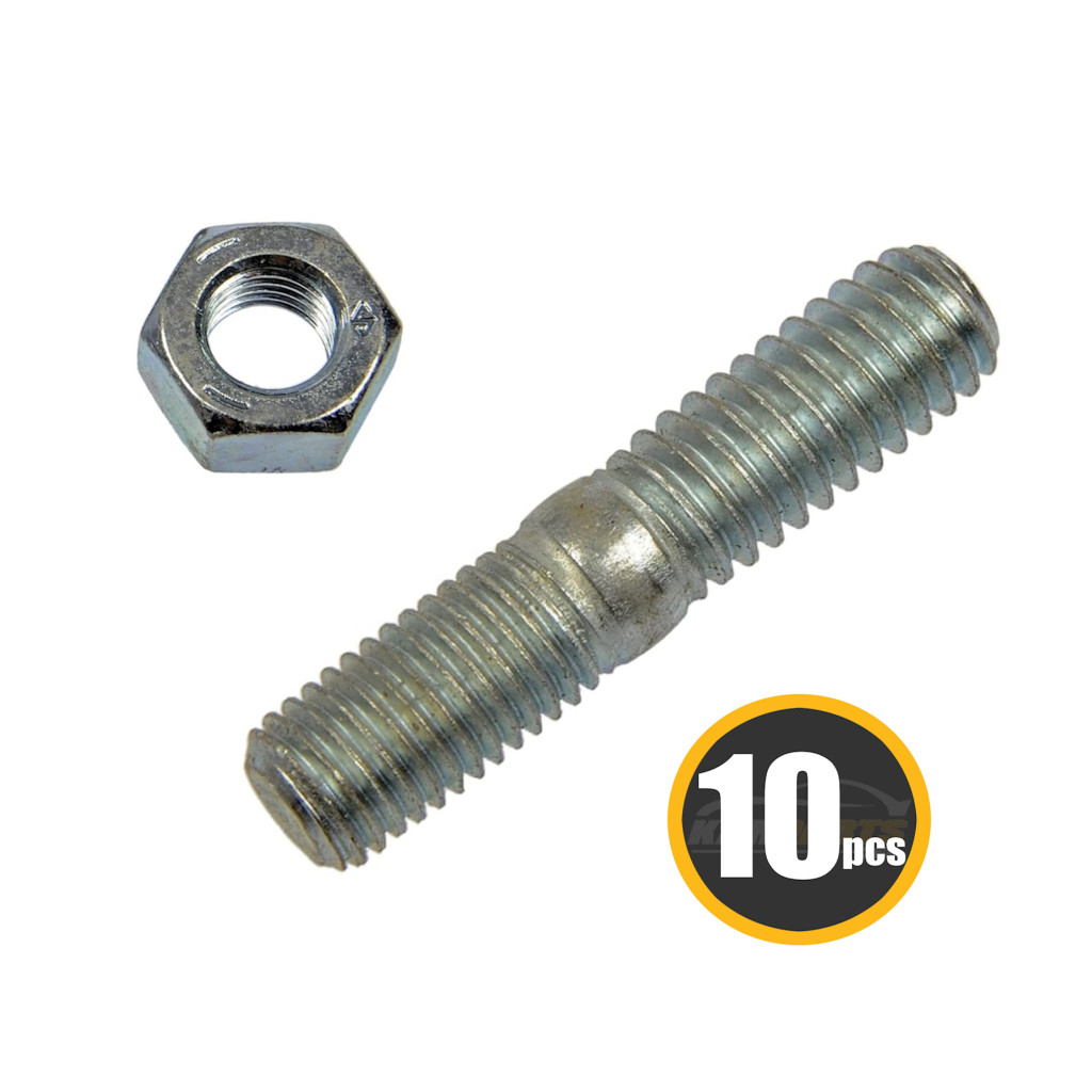 KarParts360 Double Ended Studs | Metal Material | Zinc | Rods/Flats/Angles Fastener Category | 5/16 Thread Diameter | 5/16-18 Inches Thread Size | 10 pieces