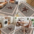 thumbnail image 6 of Farm Plaid Large Area Rugs for Bedroom Living Room, Soft Non Slip Carpet Bedside Rug, West Texas Star Rustic Farmhouse Black Brown Rectangle Floor Cover Kitchen Accent Rug 4'x6' for Office, 6 of 9