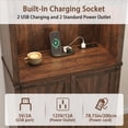 thumbnail image 5 of 72" Tall Farmhouse Kitchen Pantry Cabinet with 10 Side Shelves and LED Light & Power Outlet, 5 Layers Pantry Storage Cabinet with Barn Doors&Load-Bearing Steel Pipe for Dining Room,Living Room, 5 of 8