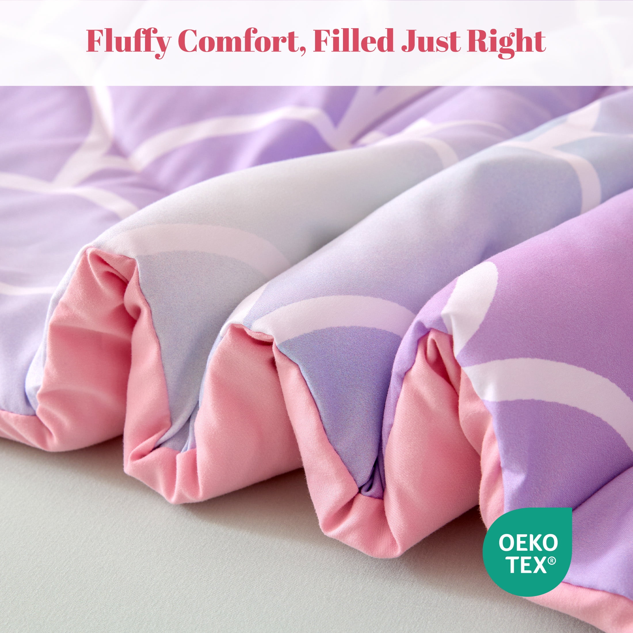 Sonive Full/Queen Kids Comforter Set, 7 Pieces Super Soft and Fluffy Bedding Set, Mermaid
