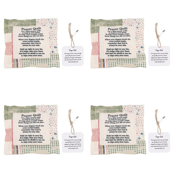 4X Pocket Prayer Quilt Individually Prayer Quilt Hand-Sewn Colorful Quilt Cozy Symbolist Poetry Quilt for Family