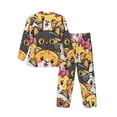 thumbnail image 2 of Bingfone Men'S Pajama Set 2 Piece Loungewear Pjs, Long Sleeve With Pajama Pants-Cute Cat Cartoon, 2 of 9