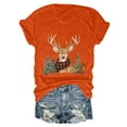 thumbnail image 4 of larppty Women Short Sleeve Christmas Reindeer Graphic Crew Neck T-Shirt (Orange, 3XL), 4 of 6