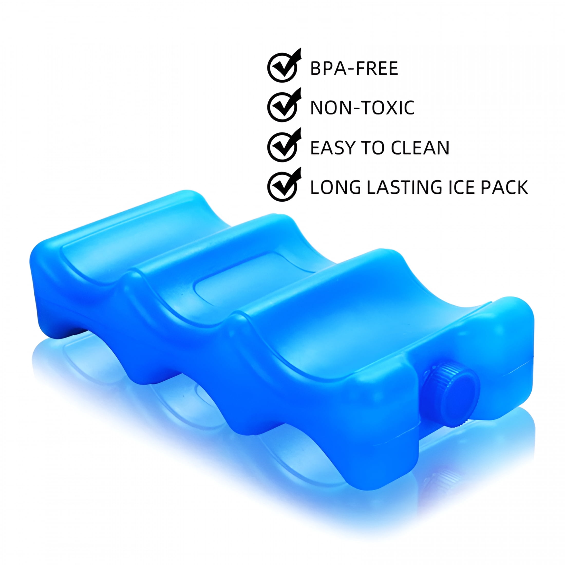 ACDANC 2026 New 2Pcs Ice Packs for Lunch Boxes,Breastmilk Bottle Storage,Insulated Bags,Long Lasting Reusable Cool Packs for Canned Beer Soda,Camping Beach Picnic,8.27"L X 3.94"W X 1.97"H,Blue