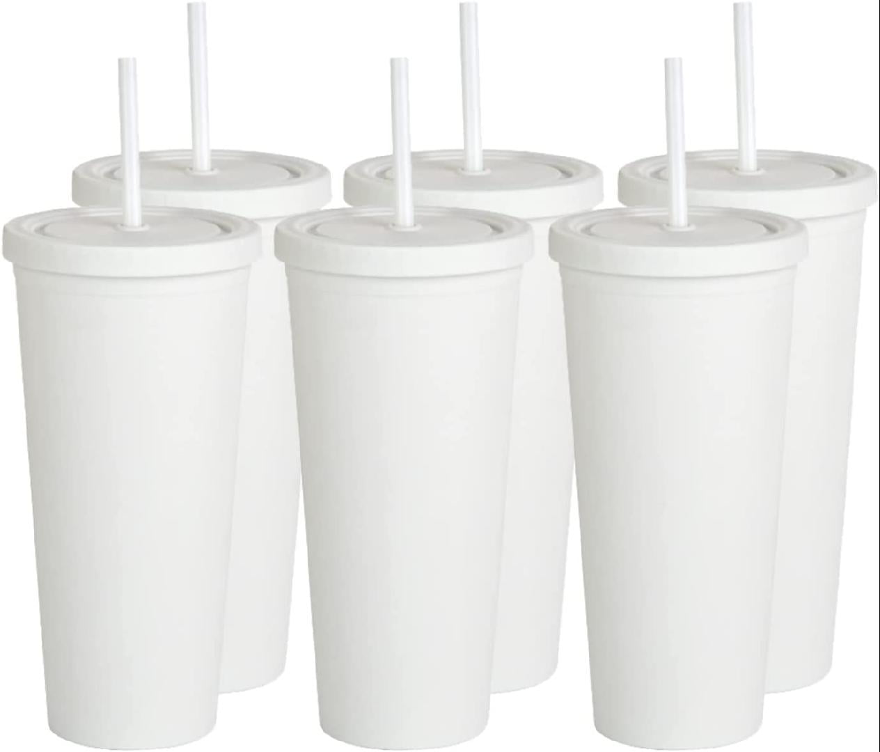22 oz. Bulk 50 Ct. Personalized White Winter Wonderland Reusable Plastic  Tumblers